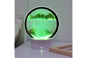 FUFRE Sandbild Zum Drehen, 3D Sanduhr Tiefsee-sandlandschaft Mit Lichtern, Dynamisches Sandbild, Bewegende Sandkunst, Sandbilder Rund, Für Zuhause, Büro, Arbeit, Dekoration, Einzugsgeschenk (grün)