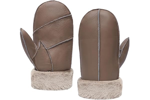 MGGMOKAY lammskinn för män shearling vantar varma läderhandskar