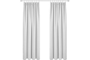 Deconovo Tende Oscuranti per Interni 2 Pezzi, Tende Moderne per Soggiorno e Camera da Letto, 140x290 CM (Larghezza x Altezza), Grigio Perla