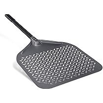Onlyfire 71cm lang aluminium pizzaschep met houten handvat, 30,5 cm x 35,6 cm pizzaschuiver, 1,5 mm dik, voor Oven of BBQ
