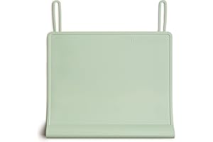 The Table Tyke 100% Silicone Placemat with Teething Edge Bumper/Spill Stopper | Dishwasher Safe, Travel Ready Non-Slip Suction Activity Mat for Infants, Babies, Toddlers, Children, Kids (Sage Green)