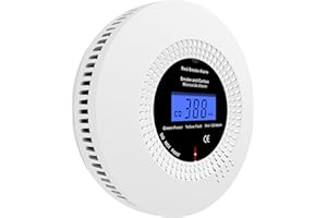 iMeistek Détecteurs de fumée et de monoxyde de Carbone,détecteurs de fumée et de monoxyde de Carbone combinés pour la Maison,avec Affichage numérique,en 50291 & en 14604.1 pièce