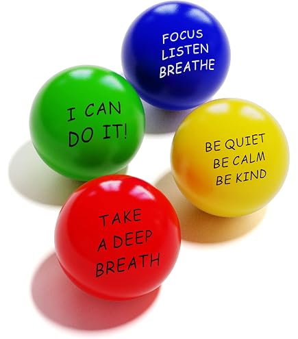 8 Anti-Stress-Bälle Aus PU – Mit Motivierenden Sprüchen, Rund & Herzförmig (bunte Mischung)
