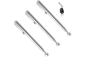 YAKLEE Outil de Ramassage Magnétique Télescopique 3 Pcs Outil de Ramassage Aimanté Flexible Bâton de Tige de Ramassage Rétractable avec Clip de Poche pour Clés Pinces Vis Écrous Boulons