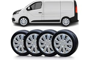 SOLIP 16" wheel trims, Hubcaps, Set of 4 for Vauxhall Vivaro, Citroen Dispatch, Peugeot Expert,Alloy wheels look covers Silver