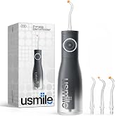 usmile C30 Irrigador Dental Port&aacute;til Inal&aacute;mbrico, Dep&oacute;sito de 300 ml, 5 Niveles de Presi&oacute;n, Boquillas para Ortodoncia e Invis