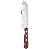 Victorinox Wood Professional Santoku Knife, Extra Sharp Blade, Beveled Edge, 17 cm, Elegant Wooden Handle, Stainless Steel, B