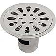Delaman Round Shower Drain Kit, 9cm/3.5Inch Stainless Steel Floor Drain Anti-Odor Round Shower Trap Cover for Kitchen Bathroom Balcony Laundry