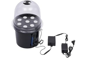 SHZICMY Hydroponic Box 8 Löcher Hydroponic System Grow Kit Hydroponik-Ausrüstung Sämlingszucht Hydroponics Setzling Box Erdlose Nebelsetzlingsbox Setzling & Klonstation Maschine