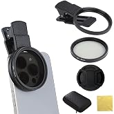 TenaLucy Macro Lens Clip Design for Mobile Phone Polarizer Filter | 52mm Clip-on Circular Polarizer Filter for Phone, Univers