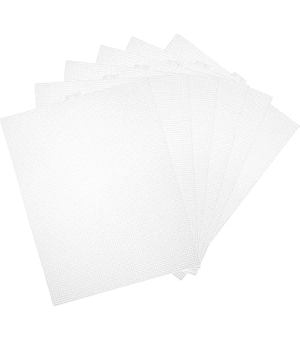 Lot De 6 Feuilles De Maille à œillets Blancs - 20x30cm, Maille 2mm, Polyester | Pour Broderie, Point De Croix, Travaux Manuels - 2