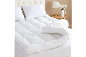 SM Decor Bed Mattress Topper (4 Inch/10 cm) Extra Deep Hotel Quality, Soft Supportive Breathable Comfortable Quilted Mattress Topper With Easy Fit Elasticated Straps (Double)