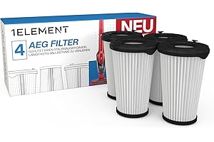 1E 4 Filter für AEG Staubsauger [CX7, CX7-2 & QX8] ersetzt AEF150 - Ersatzfilter Filterset für Akkusauger