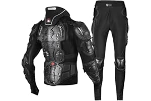 Baymate Unisexe Veste Moto Équipement De Protection De Course Veste avec Protection Dorsale GenouillèRe Respirante Gilet de Moto