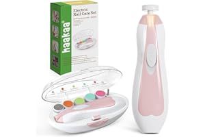haakaa Tagliaunghie Neonato, Multifunzione Tagliaunghie Bambini Set, Tagliaunghie Elettrico Lima Unghie per Bambini, 6 in 1, con LED Light