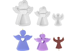 BDHYYM 3 Pezzi Stampi In Silicone a Forma di Angelo,Stampi per Angeli,Stampo Silicone Angelo Piccolo,Angelo Stampo in Silicone,Angelo Stampo Candele 3d in Silicone,per Candele,Sapone, Artigianato