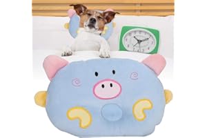 Zerodis Oreiller Doux pour Animal de Compagnie Chat Chien, Petit Chien Tissu Dessin animé Cochon Forme Animale lit Doux Oreiller Couchage pour Quatre Saisons(Bleu)