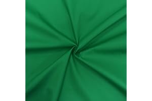 DESIGNERS-FACTORY Coupon tissu popeline 100% coton - Tissu coton - Tissu popeline de coton (1m x 1m46, Vert sapin)