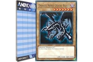 Andycards Yu-Gi-Oh! - Drago Nero Occhi Rossi - Comune LEDU-IT000 in Italiano + Segnapunti
