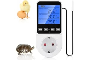 HEEMOL Enchufe de Control de Temperatura del Reloj, termostato Digital de 230V, Controlador de Temperatura para calefacción, refrigeración y ventilación