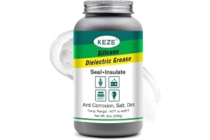 KEZE Dielektriskt fett Tändstiftsborste Topp Kan Täta Skyddar elektrisk kontakt Mot Salt, Smuts Korrosion Silikonpasta för Marin, Glödlampshållare, Batteripoler, 226g
