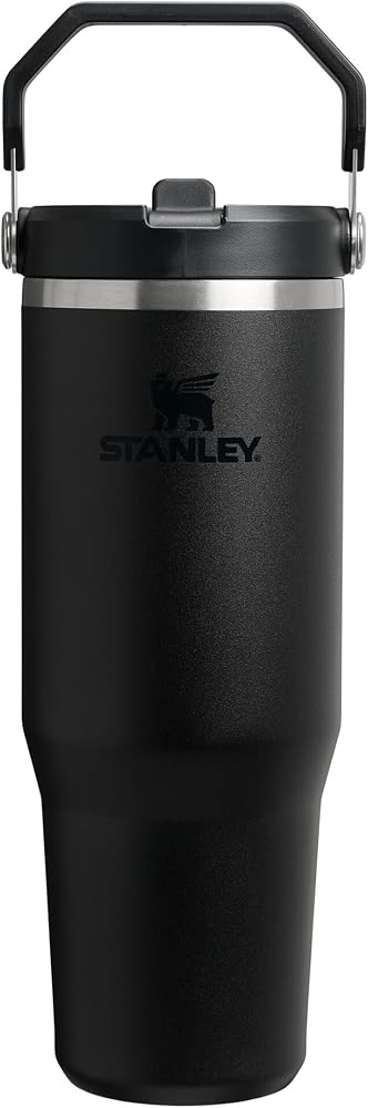 Stanley IceFlow Flip Straw Tumbler Pipetli Termos Bardak, Siyah 2.0, 0.89 Litre