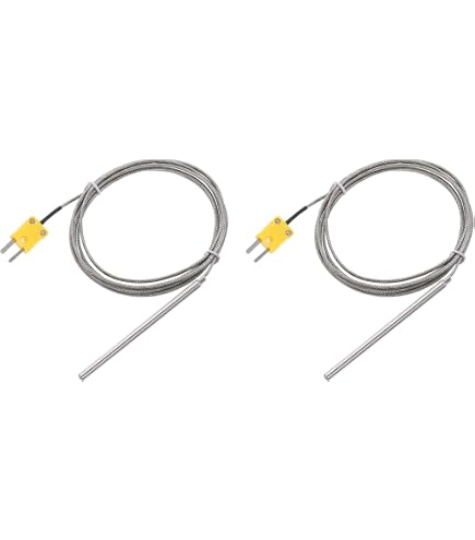 Produktbild von QUARKZMAN K-Typ Thermoelement-Stecker – 10 Stück, Hochtemperaturfest Bis 200°C, Gelb, Für Sensor-Sonden