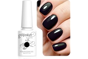 Vishine Esmalte de uñas semi-permanent Soak Off UV LED Gel Polish Nail Gel Manicura, Negro (687)