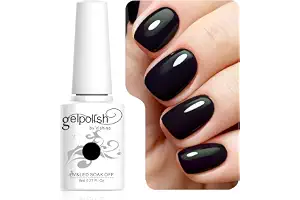 Vishine Esmalte de uñas semi-permanent Soak Off UV LED Gel Polish Nail Gel Manicura, Negro (687)