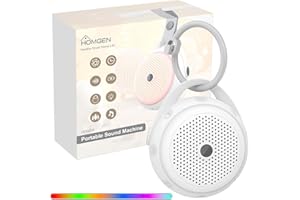 HOMGEN Máquina de Ruido Blanco con 24 Sonidos Relajantes Luz Nocturna Multicolor con Temporizador Generador de Sonidos Recargable USB-C Ayuda para Dormir y Antillanto para Bebés, Niños y Adultos