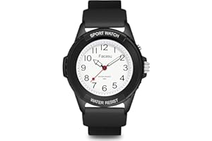 Facasu Analog Armbanduhr Jungen Mädchen,50M wasserdichte leuchtendes Zifferblatt Sport Silikonarmband Quarzuhr Teenager Studenten,Jugend-Studenten Kinderuhr Jungen Mädchen über 10 Jahre