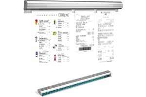 ALLESHELFER Bonhalter Tickethalter, 40cm Bonschiene, Bonhalte Gastronomie, Aluminiumlegierung Tab, Grabber, Quittungshalter für Restaurant, kein Bohren Bestellhalter für Wände, Zuhause, Küche, Büro(40cm)