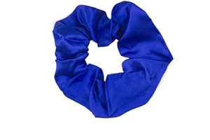 Mytoptrendz® Plain Satin Hair Scrunchies Ponytail Hair Tie Traceless Luxurious Bobbles Classic Hair Accessory (Royal Blue)