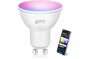 Aigostar Alexa Glühbirne GU10 SL2 Smart Lampe 4.9W WLAN Lampe LED RGBCCT 2700-6500K Dimmbare, 26 Szenenmodus, App-steuerung, Kompatibel mit Alexa/Google Home, Kein Hub notwendig, 1 Stück