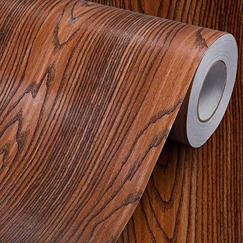 Grano de madera papel de contacto estante maletero de vinilo autoadhesivo cubierta para encimera de cocina gabinetes cajón muebles para pared (23.4 "wx117 L, palisandro)