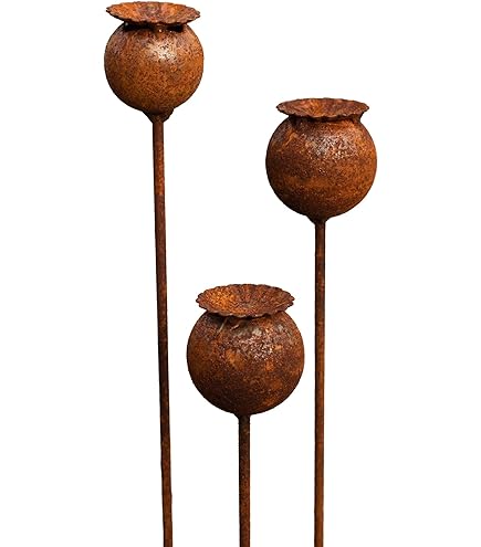 Paardebloem van patina | Decoratieve metalen bloem voor in de tuin