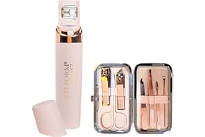 ‎MEDIASHOP Velform Epilwiz Epilierer mit Manikürset – 18 Karat vergoldeter Kopf – Schnelle Haarentfernung & LED-Licht – Handlich für Gesicht & Körper – Damen & Herren