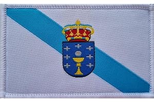 MateyCo Parche con Velcro Galicia,Tejida oficial 8 cm x 5 cm para Mochila, Chaleco, Gorras. Parche para Ropa Militar y Motera (Galicia)
