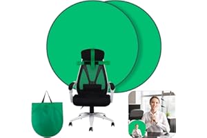 Greenscreen Hintergründe,GRABADO Runder Green Screen Stuhl 142cm,Portable Doppelseitig Faltbarer Greenscreen Rollo in einem,Für Fotografie,Videospiele und Live-Übertragungen（1 Stück）