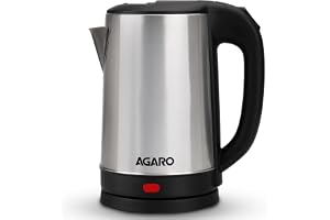 AGARO Sonnet Electric Kettle, 1.5L, 1500W, Stainless Steel Body, Quick Boil, Water Boiler, Hot Water Kettle, For Making Black Tea & Black Coffee,Auto Shut Off, Cool Touch Handle