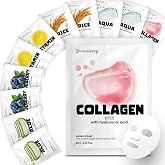 [12 Pack] BEAULIVERY Korean Face Mask with Hyaluronic Acid 6 Types x 2 Set
