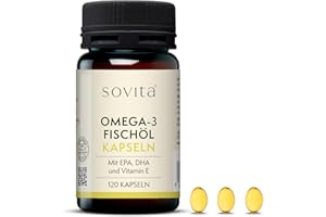 ‎SOVITA sovita | Omega-3 Fischöl Kapseln mit Vitamin E | Hochdosiert | Zellschutz & Herzgesundheit | 120 Kapseln