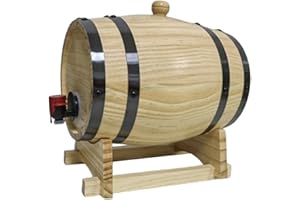 MagiDeal Barril de Vino de Madera de 1L/1,5 l/3L, Barril de Cerveza de Gran Capacidad, Barril de envejecimiento de Roble, Barril de Whisky, Barril de, 3L