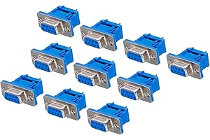 QUARKZMAN 9 Pin D-SUB x 10pz Femmina DB9 Seriale Adattatori IDC A crimpare Filettati Connettore per Industriale Controllo Prodotti [Blu]