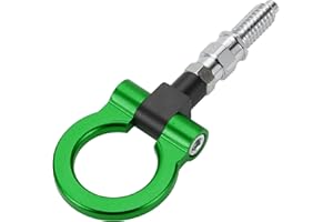 Hihaha Tow Hook/Universal Car Front Bumper Towing Hook/Durable Metal Rotary Tow Hook Ring 18.5cm 3mm 1pcs Green