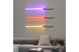 BYTOTU Lightsaber Holder Wall Mount-Lightsaber Stand Wall Display-（3 Set） Lightsaber Wall Mount Horizontal-Lightsaber Placement Display-Pixel Saber Mount for Wall-Plexiglass - (Swords Not Included)