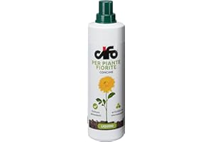 CIFO- Concime Piante Fiorite Liquido, Fertilizzante per Piante da Fiore Casa Terrazzo e Balcone - Contribuisce alla Crescita, Intensifica la Colorazione Verde ed Evita Ingiallimenti, Made in Italy, 1l