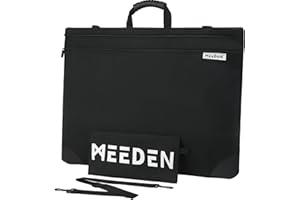 MEEDEN Art Portfolio Case A2/A3, Portatile Disegno Bordo Borsa Arte Borsa Da Trasporto Arte Impermeabile 600D Oxford, Portfolio per Opere d'arte, Tela, Fotografia, Poster, Nero (66 x 51 x 5 cm)