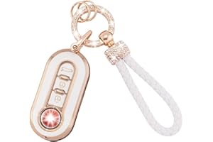 EUYKQNOI Car Key Cover Portachiavi Adatto per Fiat 3 Pulsante 500 500L Brava Bravo Doblo Ducato Fiorino Punto Panda Palio Qubo Scudo Sedici Stilo Lancia Flip Pieghevole Portachiavi