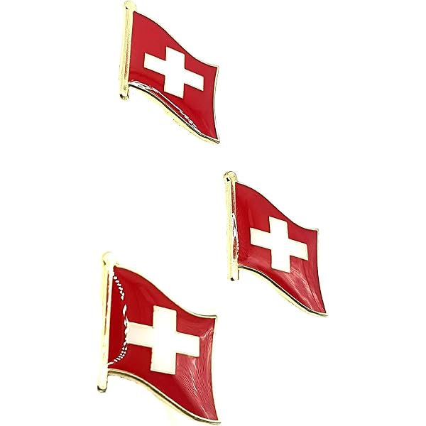 Spilla In Metallo Smaltato Con Bandiera Della Svizzera, Design Classico, Misura Unica, Perfetta Per Collezionisti O Come Regalo